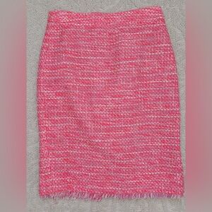 J. Crew - Tweed Vibrant Pink Pencil Skirt
